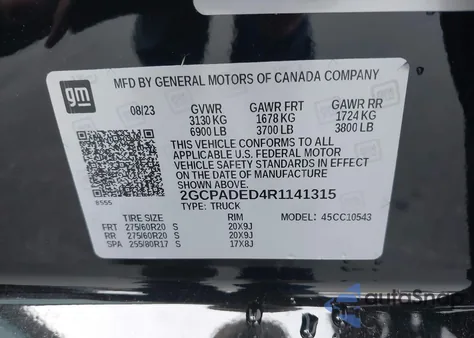 2024 Chevrolet Silverado C1500 Rst z USA, uszkodzony, nr VIN 2GCPADED4R1141315